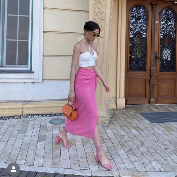 Zara knotted midi wrap skirt - Picture 2 of 10